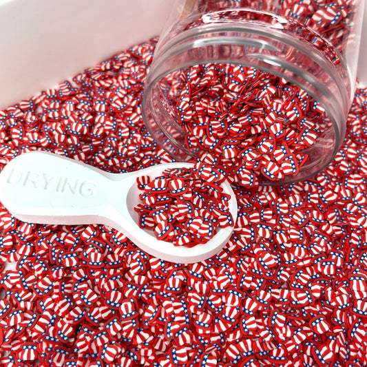 FAKE 5MM Fourth of July Party Hat Polymer Clay Sprinkle (NOT EDIBLE)  D47-18