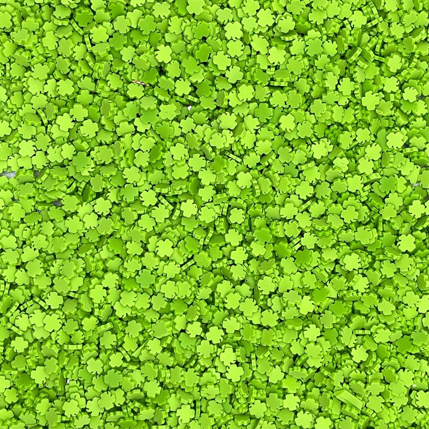 FAKE 5MM Green Four Leaf Clover, Floral Polymer Sprinkle (NOT EDIBLE) D36-28