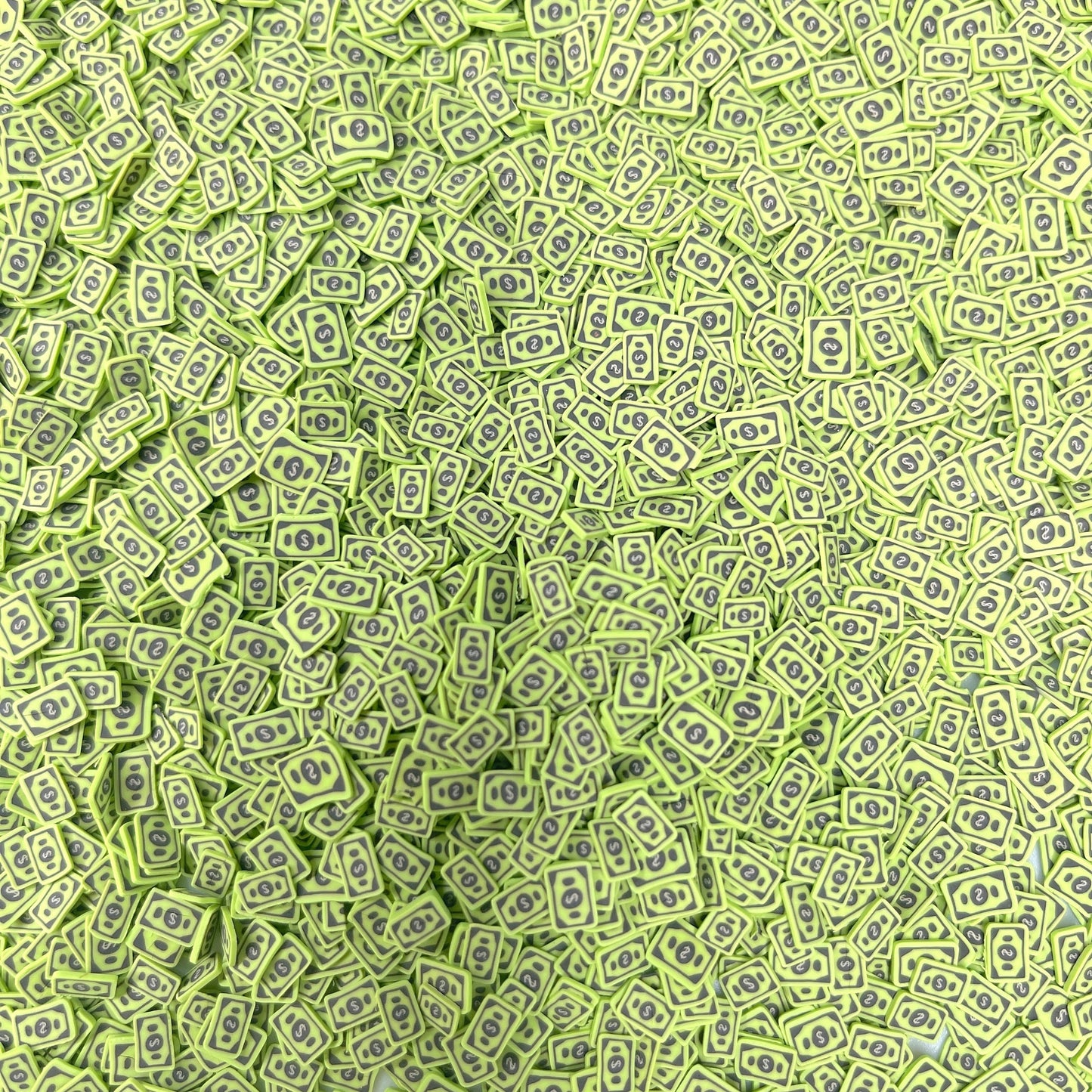 FAKE 5MM Green Money, Casino Themed Polymer Clay Sprinkle (NOT EDIBLE) D46-11