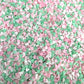 FAKE 5MM Green Pink Heart Polymer Clay Sprinkle Mix (NOT EDIBLE) D30-02