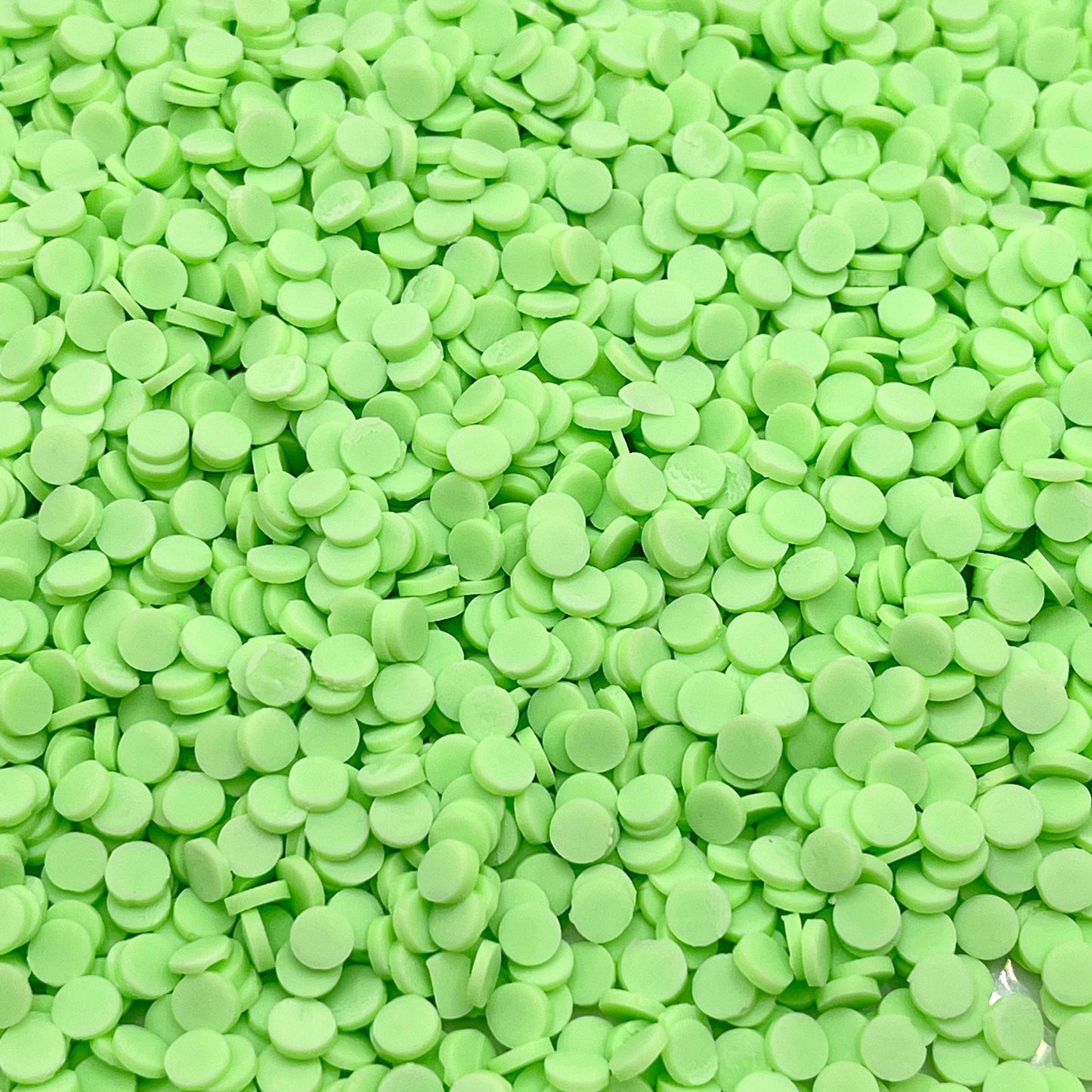 FAKE 5MM Green Round Circle Disc Polymer Clay Sprinkle (NOT EDIBLE) D17-02