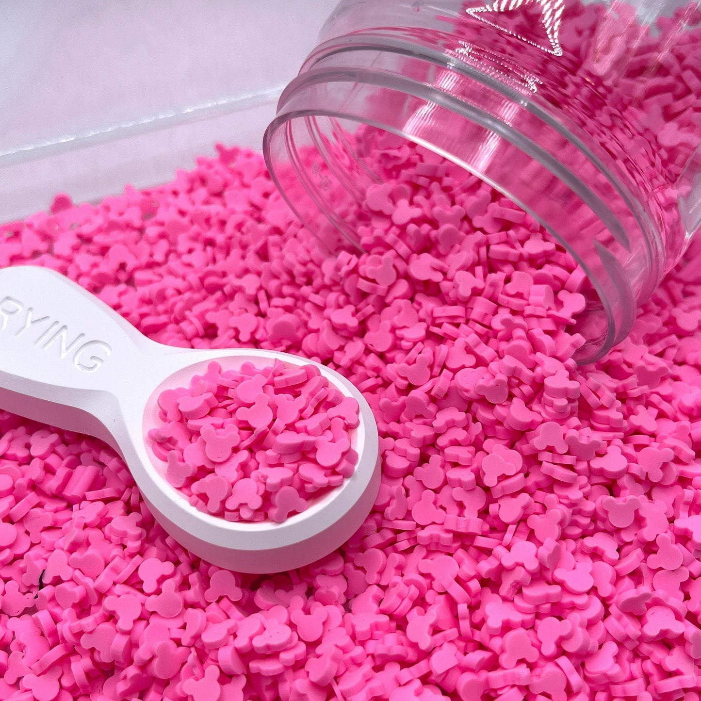 5MM Hot Pink Mouse Head, Animal Polymer Clay Sprinkle (NOT EDIBLE) D31-18