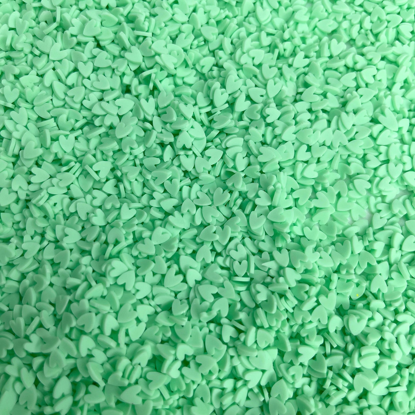 FAKE 5MM Light Green Heart Polymer Clay Sprinkles (NOT EDIBLE) D30-08