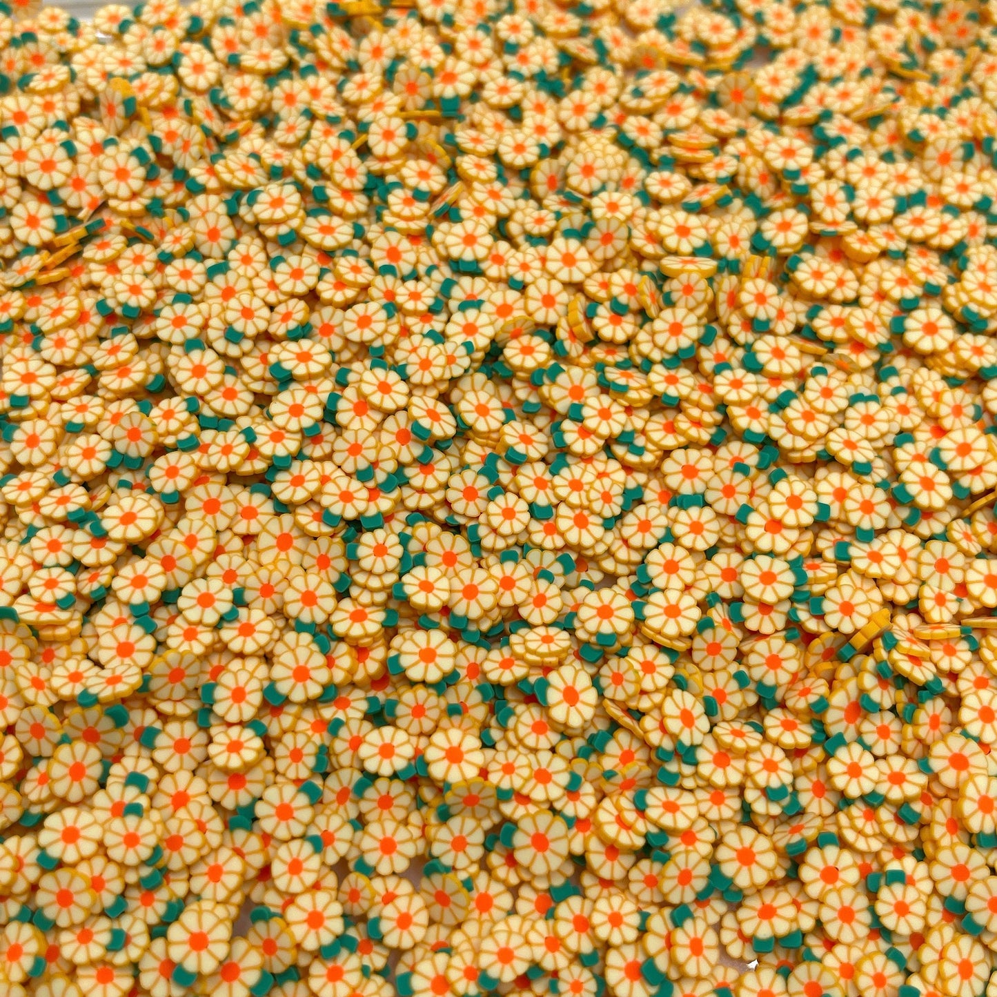 FAKE 5MM Light Orange Daisy Flower Polymer Clay Sprinkle (NOT EDIBLE) D29-17