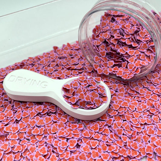 FAKE 5MM Purple Hug Me Heart, Valentine Polymer Sprinkle (NOT EDIBLE) D18-24