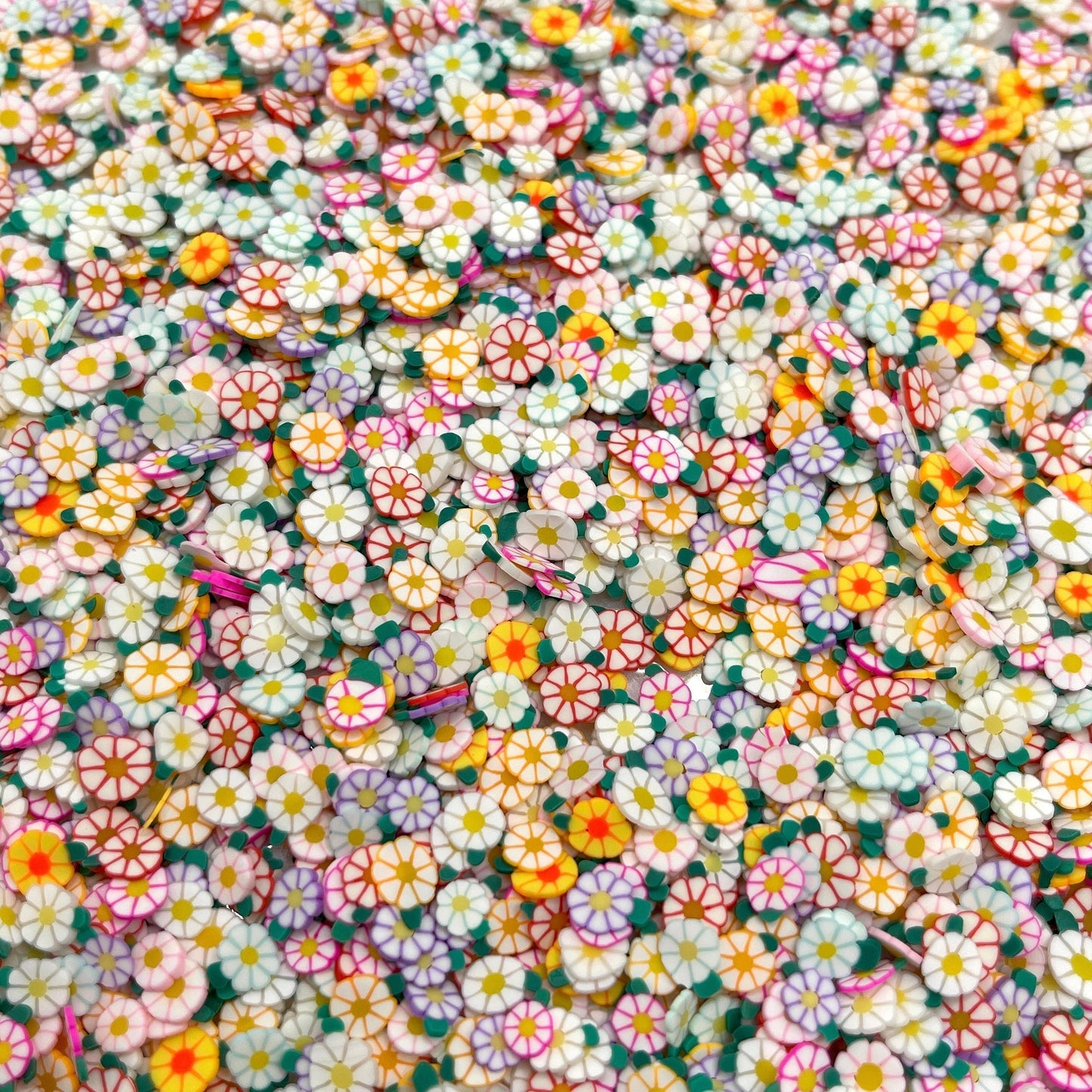 FAKE 5MM Mixed Color Daisy Flower Polymer Clay Sprinkle (NOT EDIBLE) D29-36