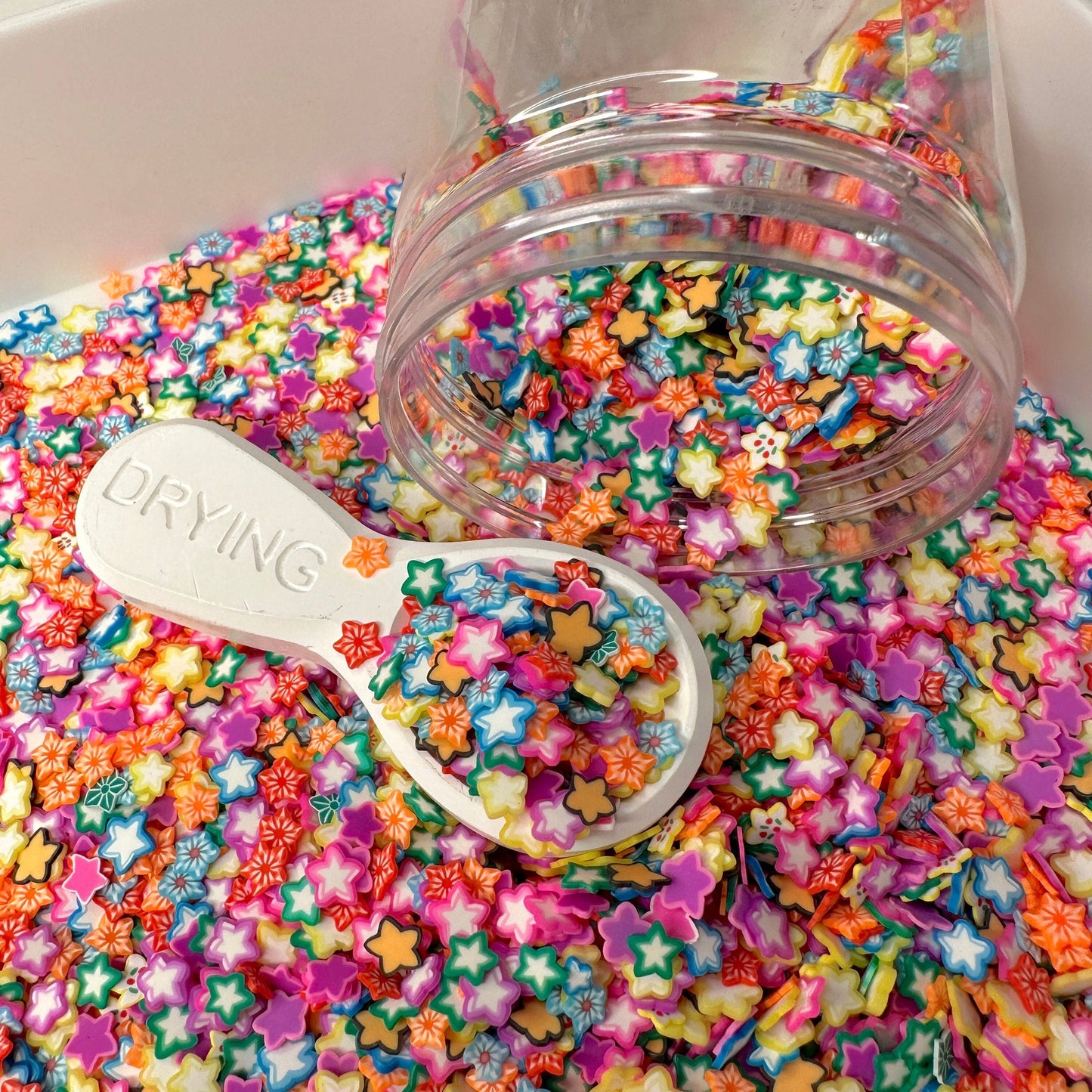 FAKE 5MM Mixed Stars Polymer Clay Sprinkle Slice (NOT EDIBLE)  D12-08