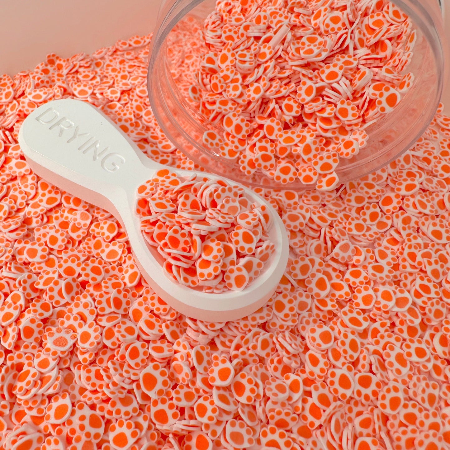 5MM Orange Paws, Animal Polymer Clay Sprinkle (NOT EDIBLE) D45-02