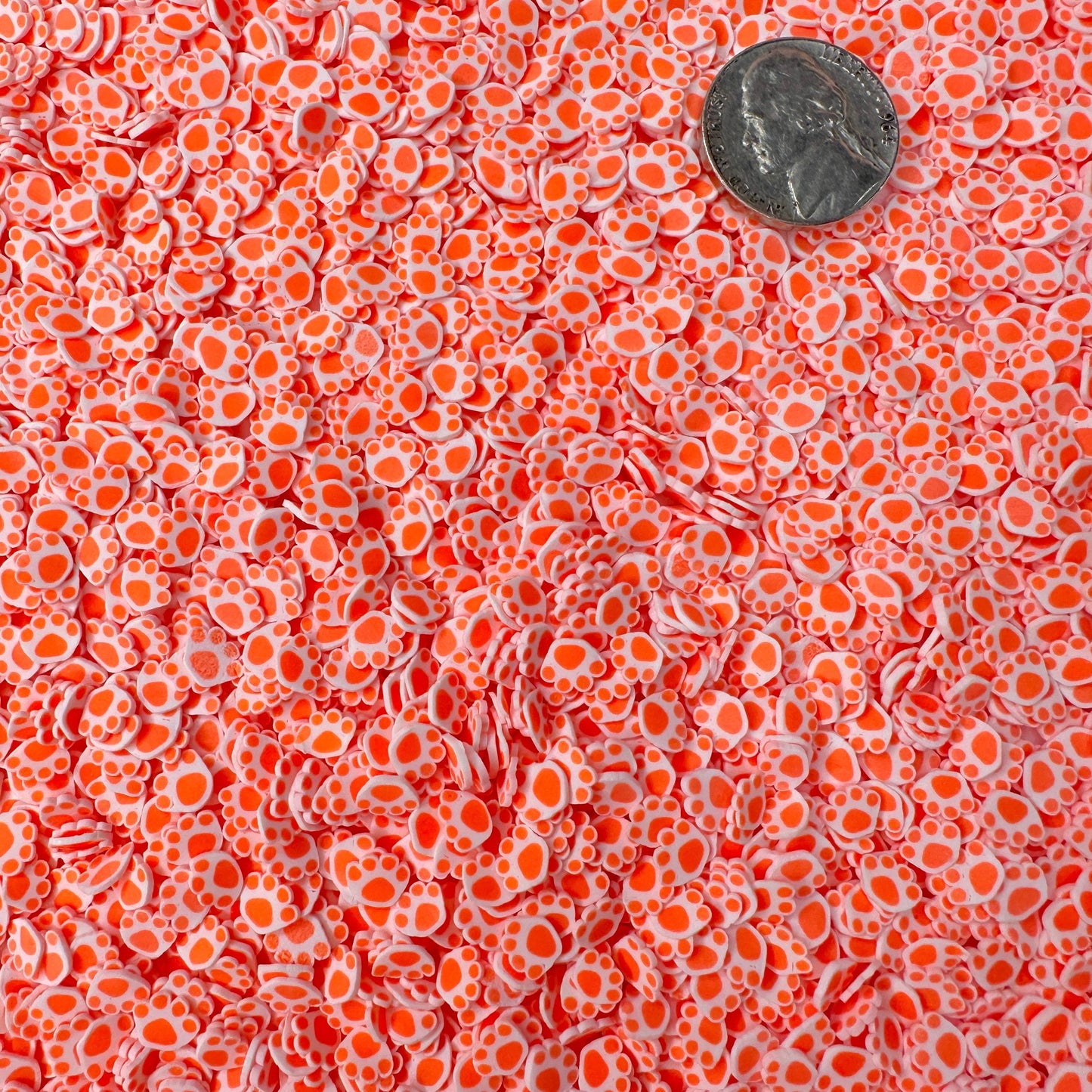 5MM Orange Paws, Animal Polymer Clay Sprinkle (NOT EDIBLE) D45-02
