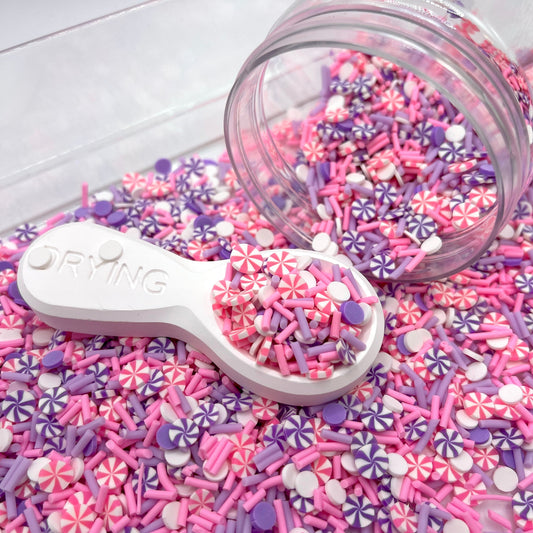 FAKE 5MM Pastel Pink Purple Peppermint Polymer Clay Sprinkle (NOT EDIBLE)