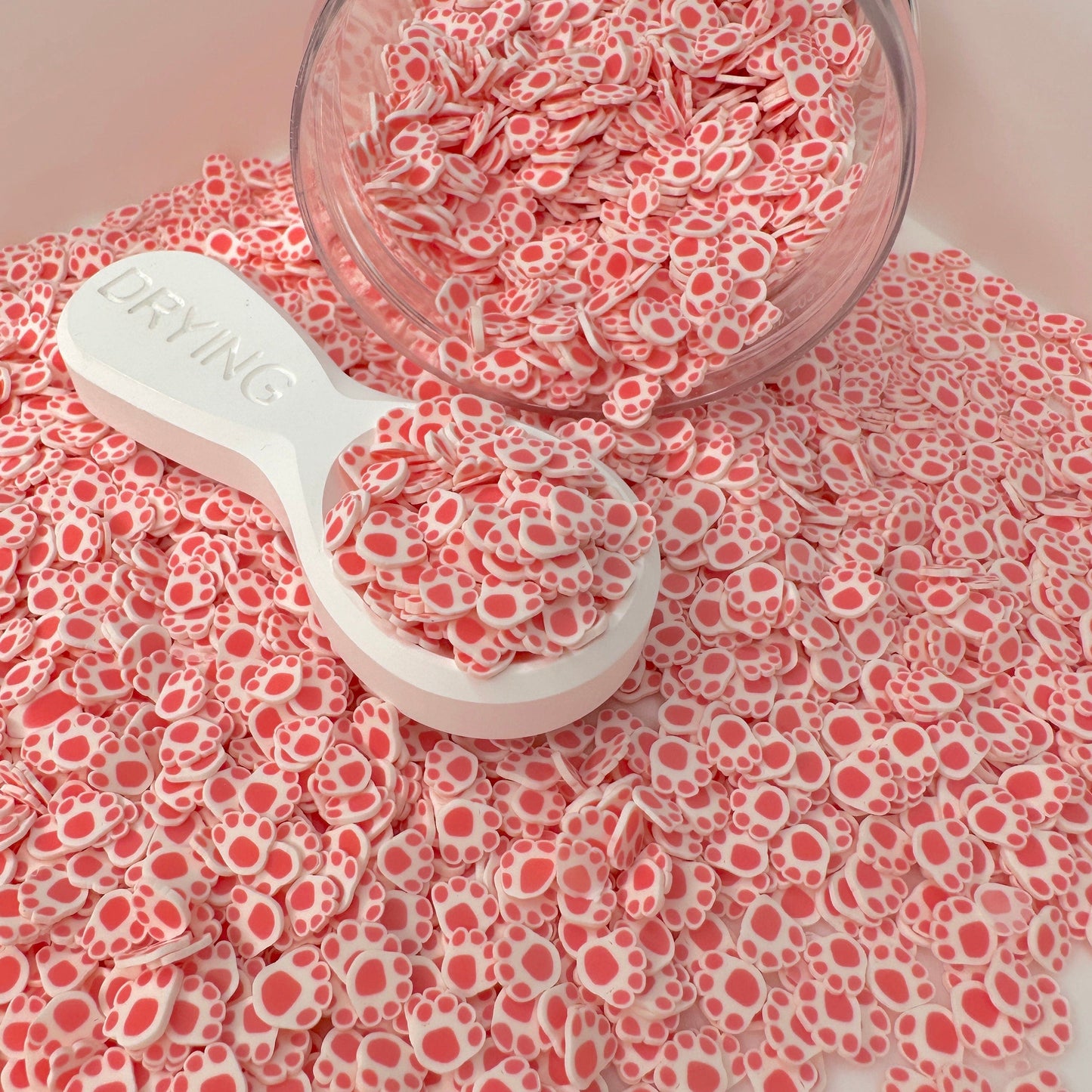 5MM Pastel Red Paws, Animal Polymer Clay Sprinkle (NOT EDIBLE) D45-01