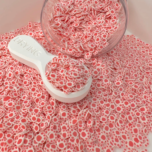 5MM Pastel Red Paws, Animal Polymer Clay Sprinkle (NOT EDIBLE) D45-01