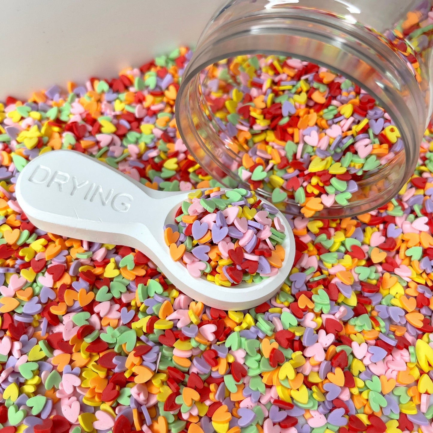 5MM Pastel Retro Color Heart Polymer Clay Sprinkle (NOT EDIBLE) D28-15