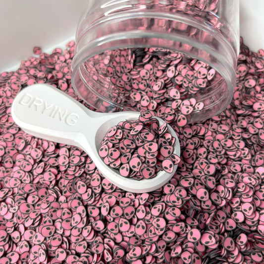 FAKE 5MM Pink Alien Head Polymer Clay Sprinkle (NOT EDIBLE)  D39-25