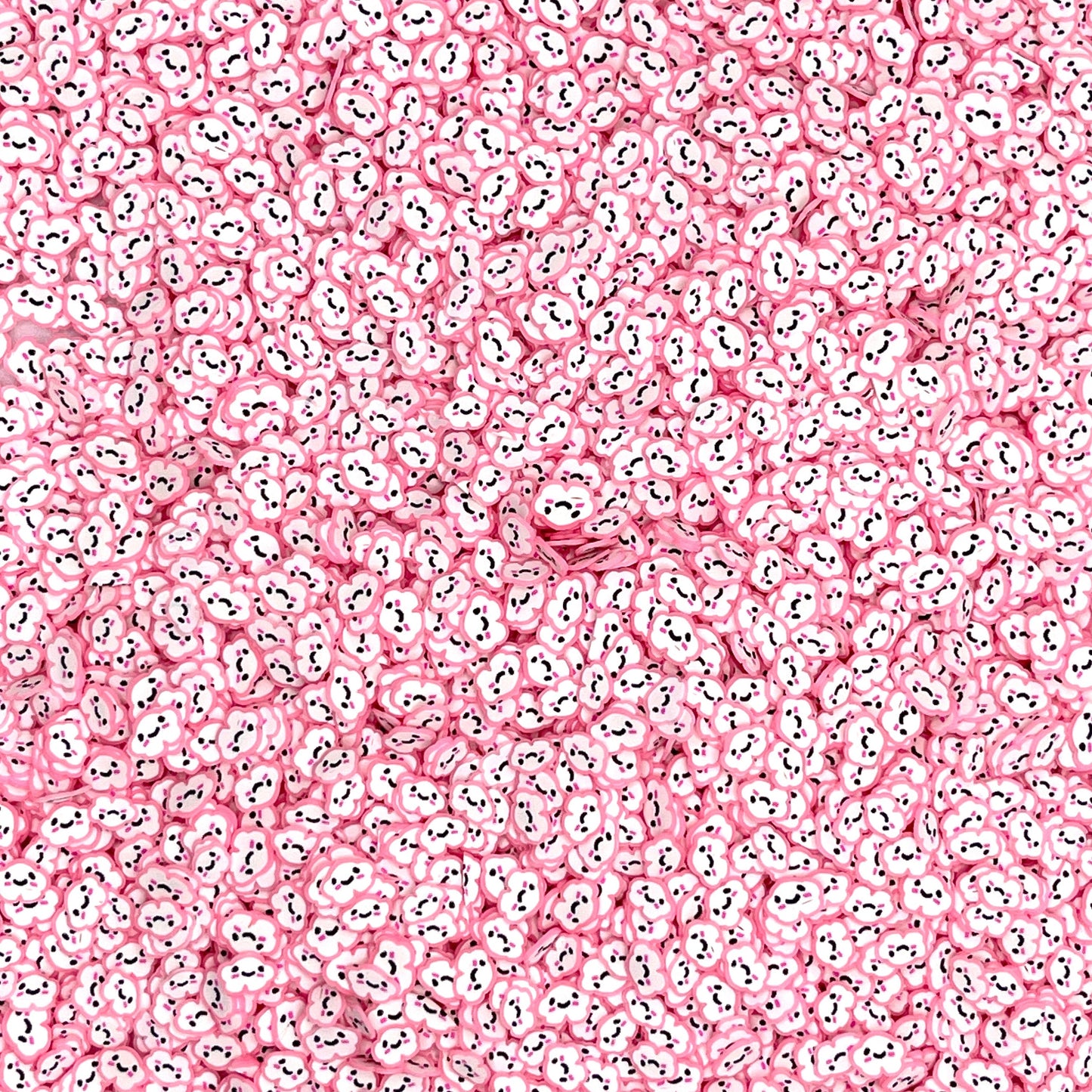 FAKE 5MM Pink Cloud w/Smiley Face, Sky Polymer Clay Sprinkle (NOT EDIBLE) D19-23