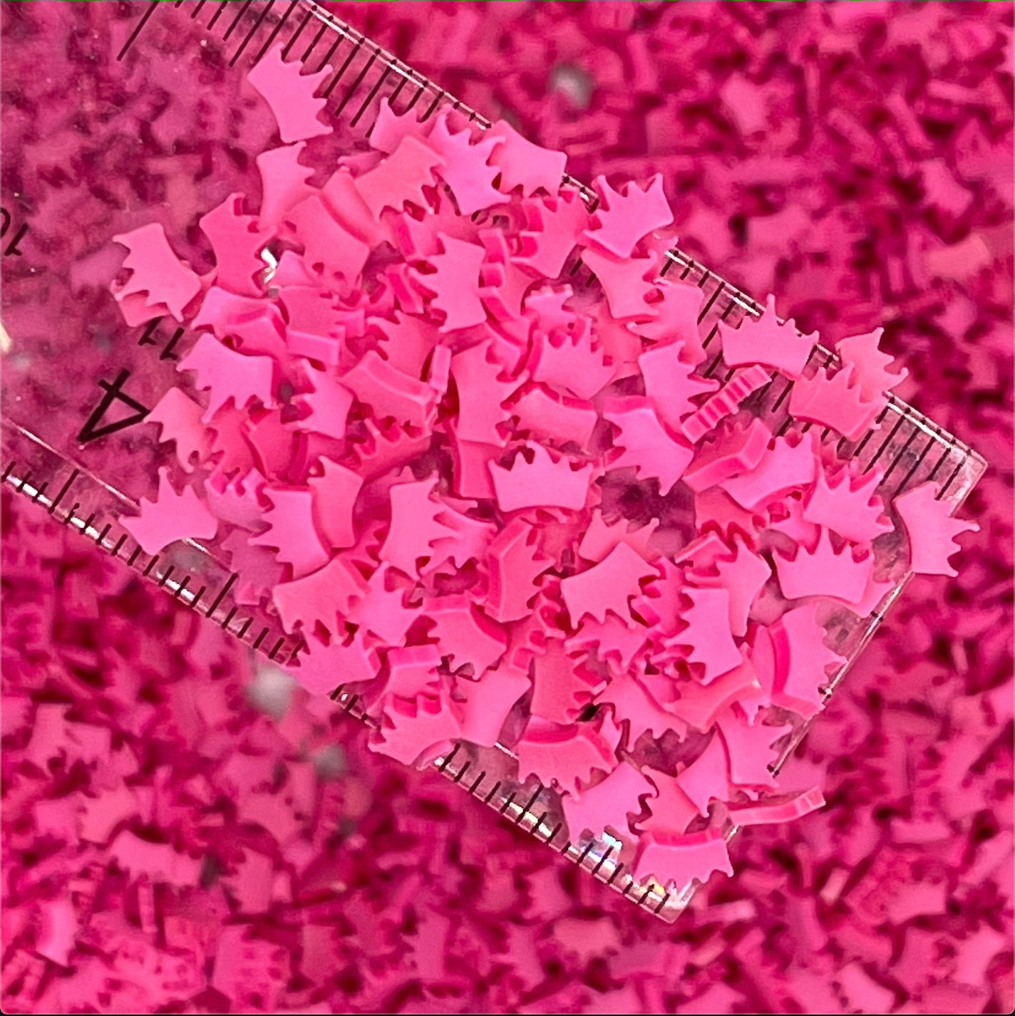 FAKE 5MM Pink Crown Polymer Clay Sprinkles (NOT EDIBLE)  D36-04