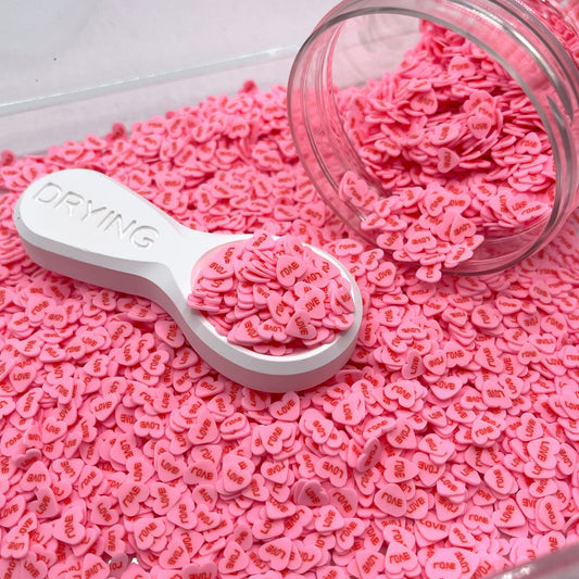 FAKE 5MM Pink Love Valentine Heart Polymer Clay Sprinkles (NOT EDIBLE) D18-07