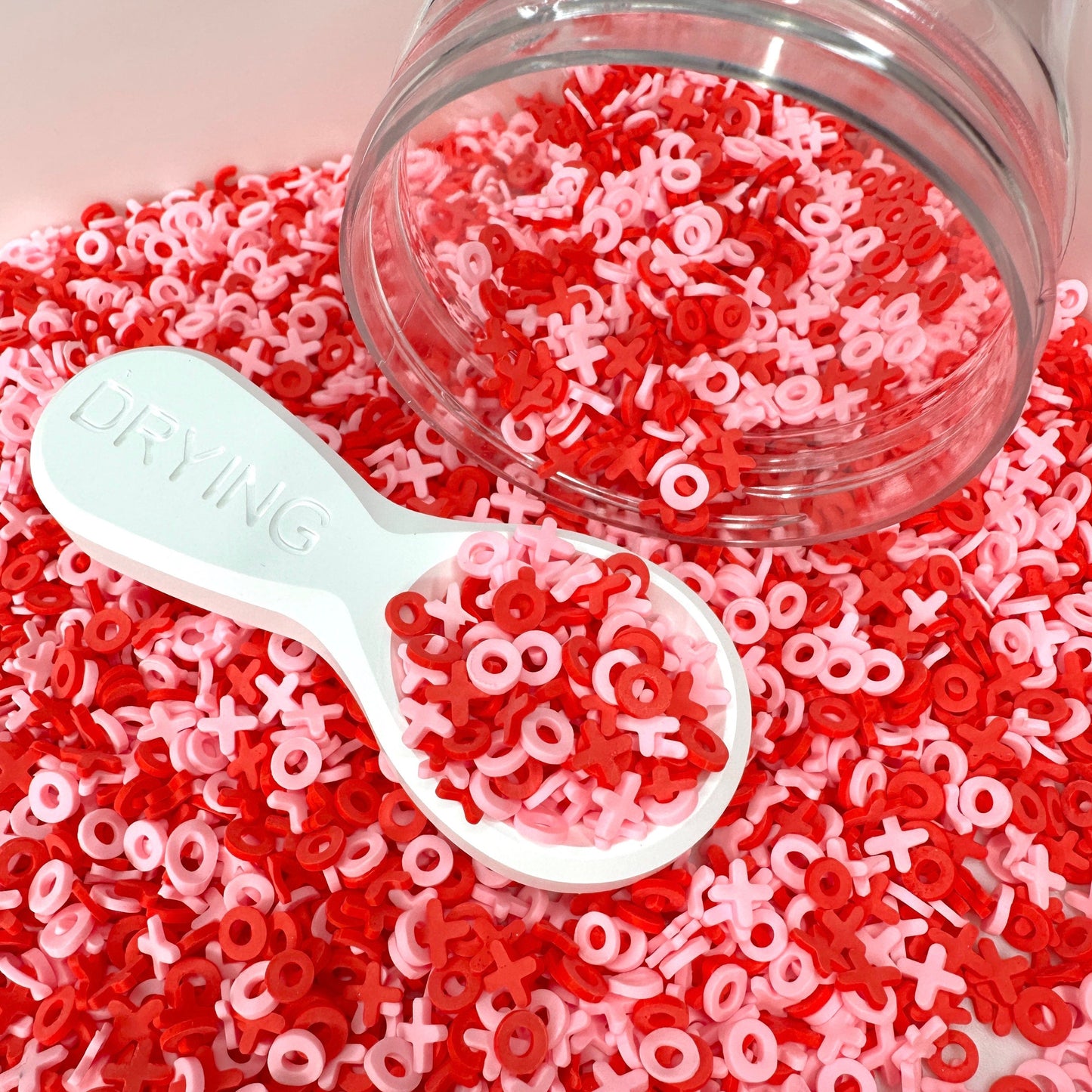 FAKE 5MM Pink Red xoxo Letters, Valentine's Polymer Clay Sprinkle(NOT EDIBLE)