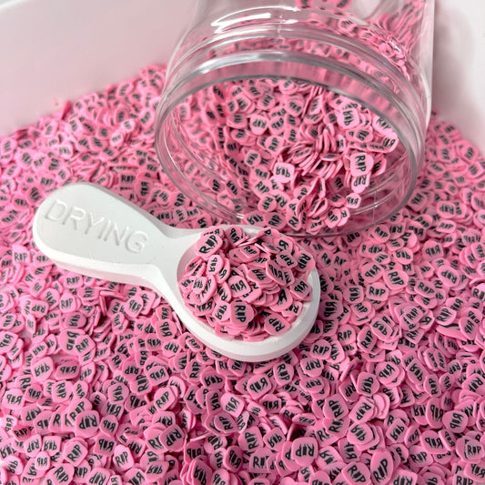 FAKE 5MM Pink Rip Tombstone, Halloween Polymer Clay Sprinkle (NOT EDIBLE)