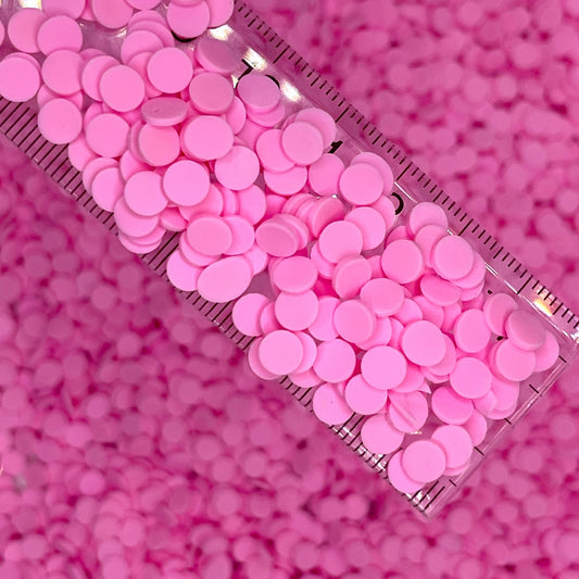 FAKE 5MM Pink Round Circle Disc Polymer Clay Sprinkle (NOT EDIBLE)  D17-30