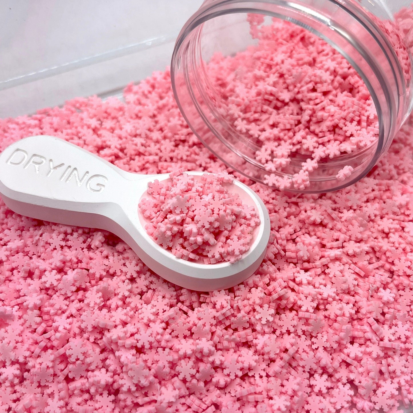 FAKE 5MM Pink Snowflake Polymer Clay Sprinkles (NOT EDIBLE) D18-08