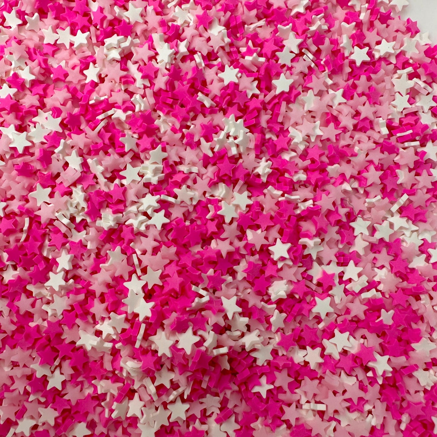 FAKE 5MM Pink Star Party Polymer Clay Sprinkle Mix (NOT EDIBLE) D25-07