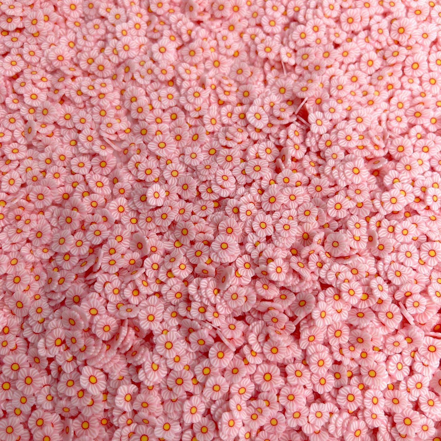 FAKE 5MM Pink Striped Flower Polymer Clay Sprinkle (NOT EDIBLE) D29-19