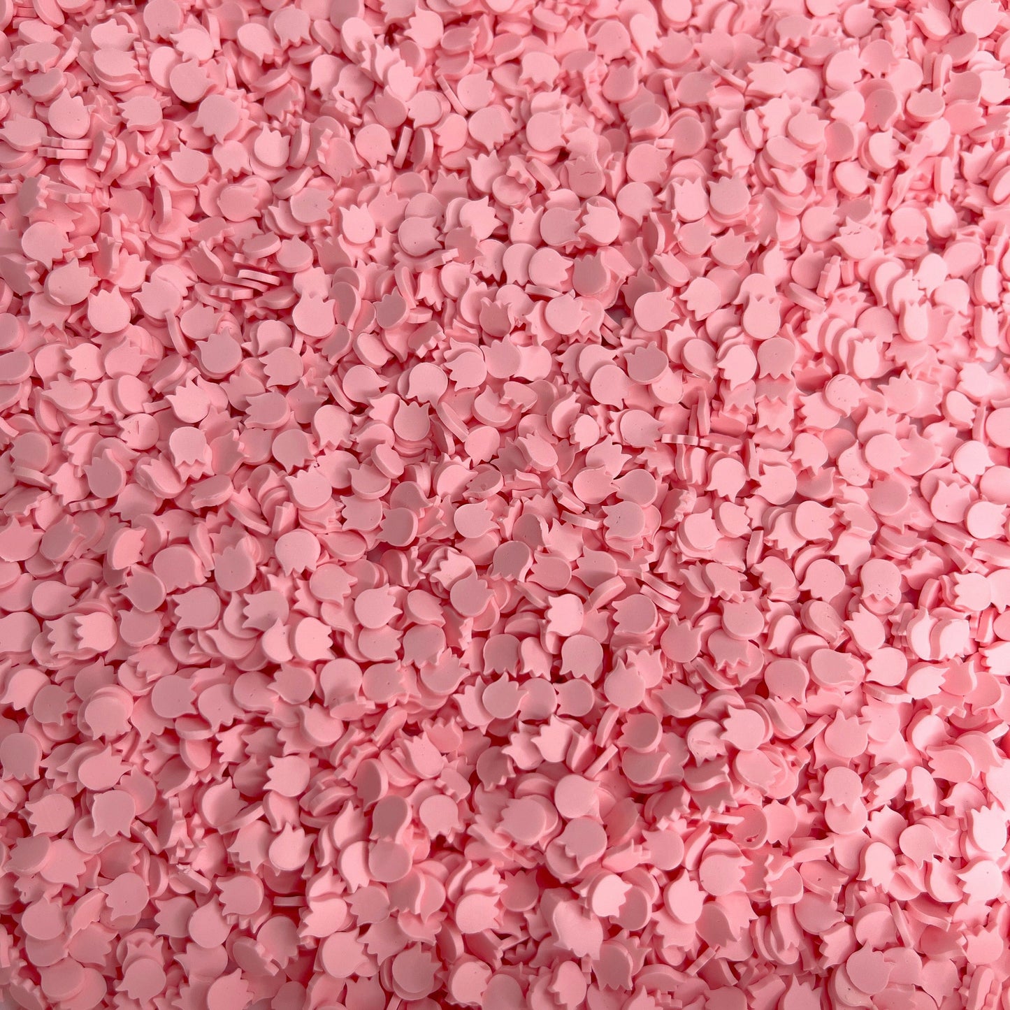 FAKE 5MM Pink Tulip Flower, Floral Polymer Clay Sprinkle (NOT EDIBLE) D29-20