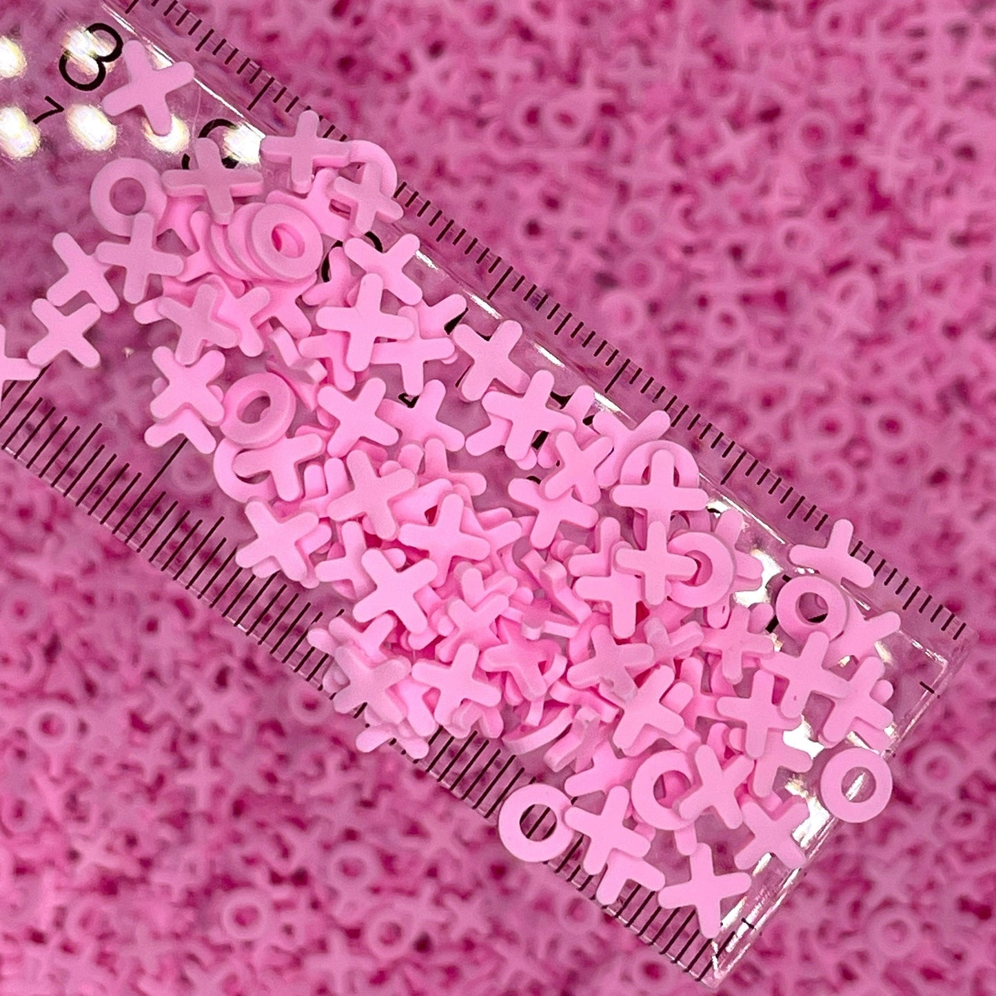 FAKE 5MM Pink Xoxo Letters, Valentine Polymer Clay Sprinkle (NOT EDIBLE) D32-06