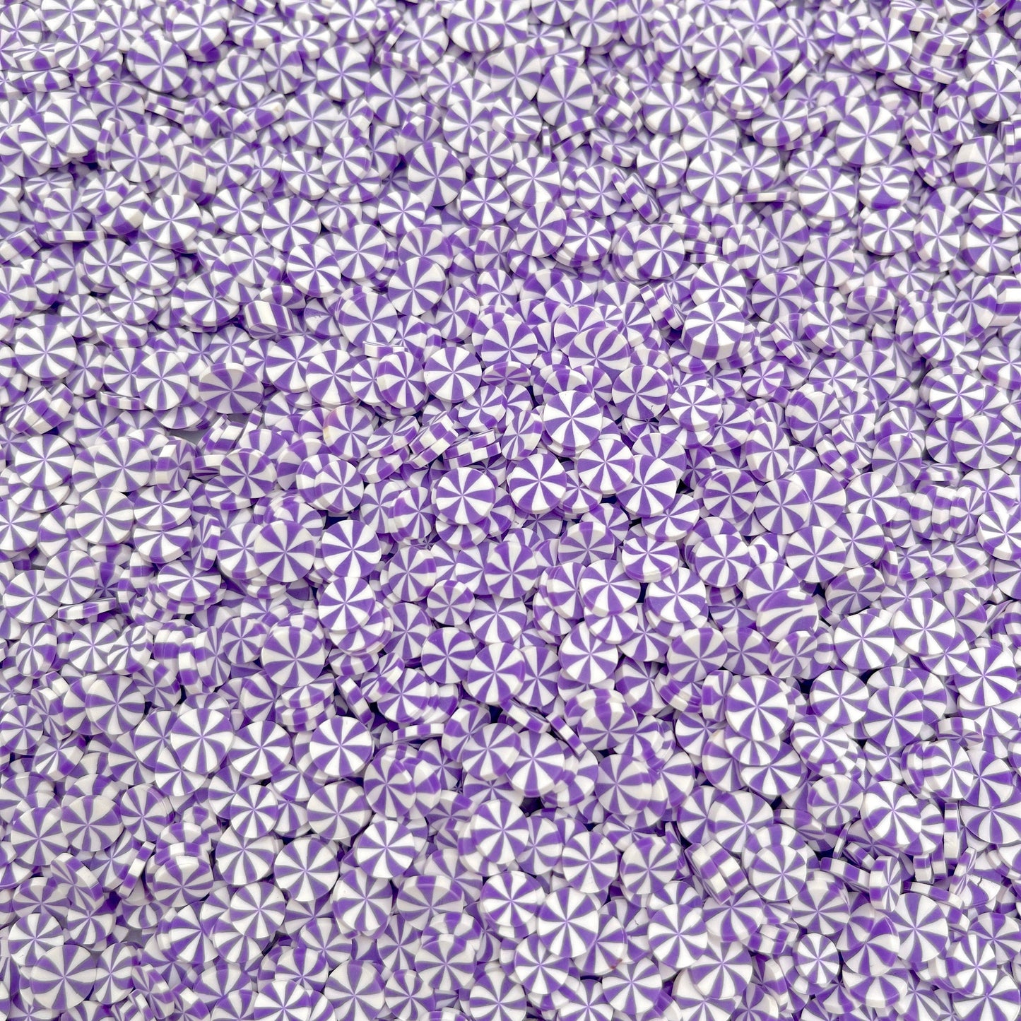 FAKE 5MM Purple Peppermint Candy Polymer Clay Sprinkles (NOT EDIBLE) D18-18