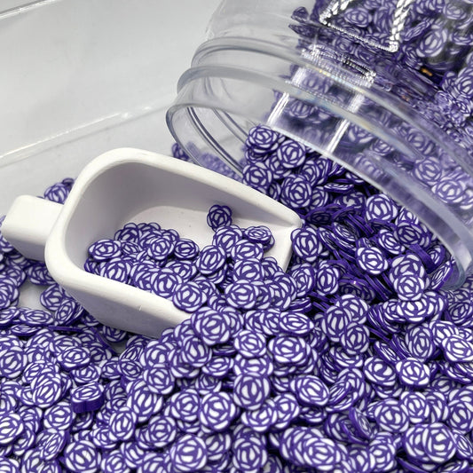 FAKE 5MM Purple Rose, Floral Polymer Clay Sprinkle (NOT EDIBLE) D29-07