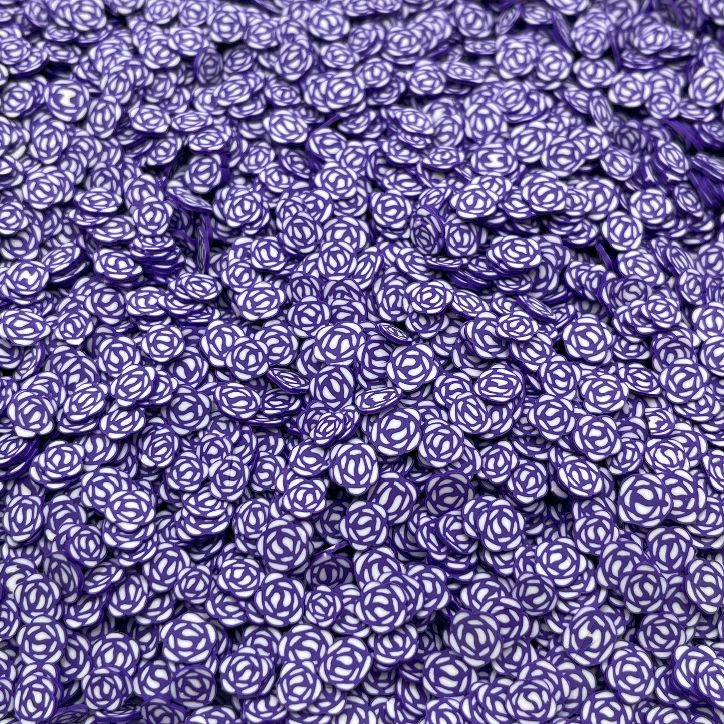 FAKE 5MM Purple Rose, Floral Polymer Clay Sprinkle (NOT EDIBLE) D29-07