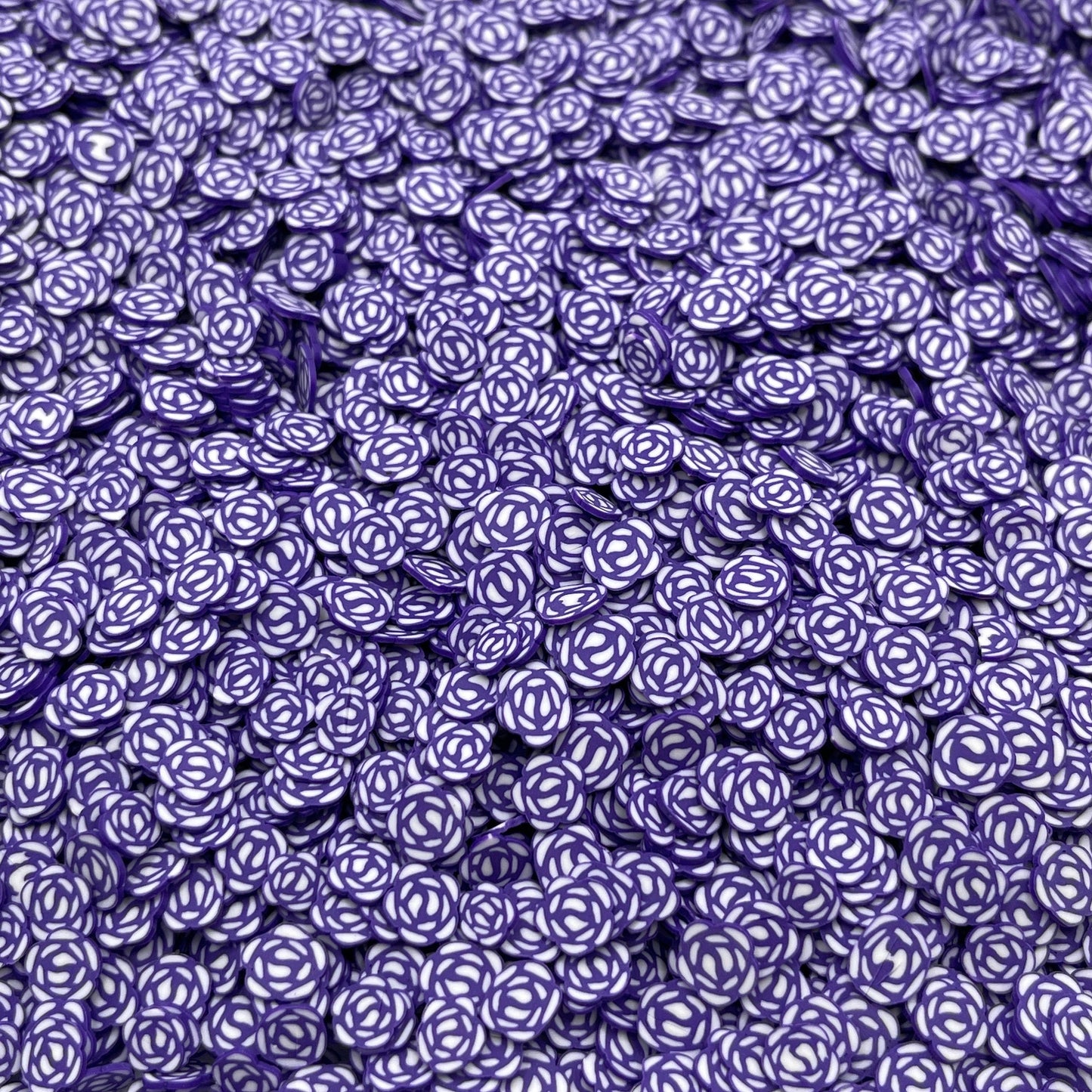 FAKE 5MM Purple Rose Polymer Clay Sprinkle (NOT EDIBLE)   D29-07