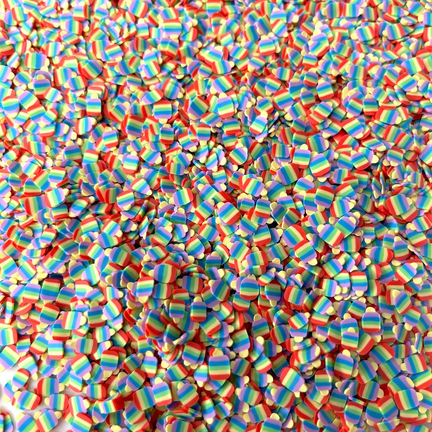 FAKE 5MM Rainbow Popsicle, Food Polymer Clay Sprinkle (NOT EDIBLE) D44-05