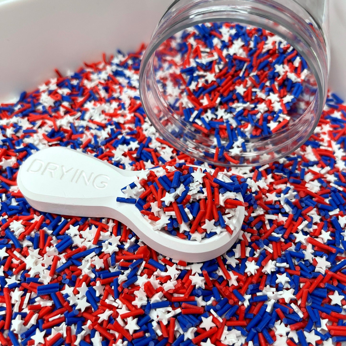 FAKE 5MM Fourth of July Stars, usa Polymer Clay Sprinkle (NOT EDIBLE) D15-27