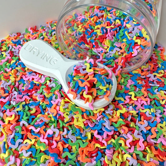 FAKE 5MM Squiggle Streamer Polymer Clay Sprinkle Mix (NOT EDIBLE) D26-05