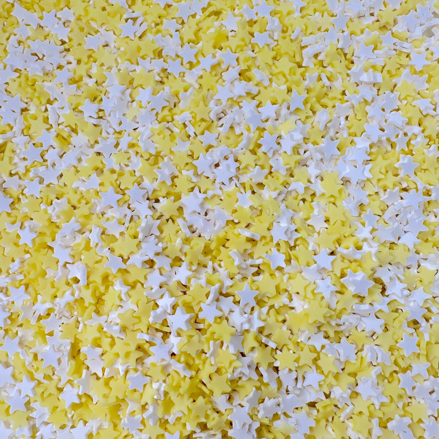 FAKE 5MM Yellow and White Star Polymer Clay Sprinkle Mix (NOT EDIBLE) D25-02