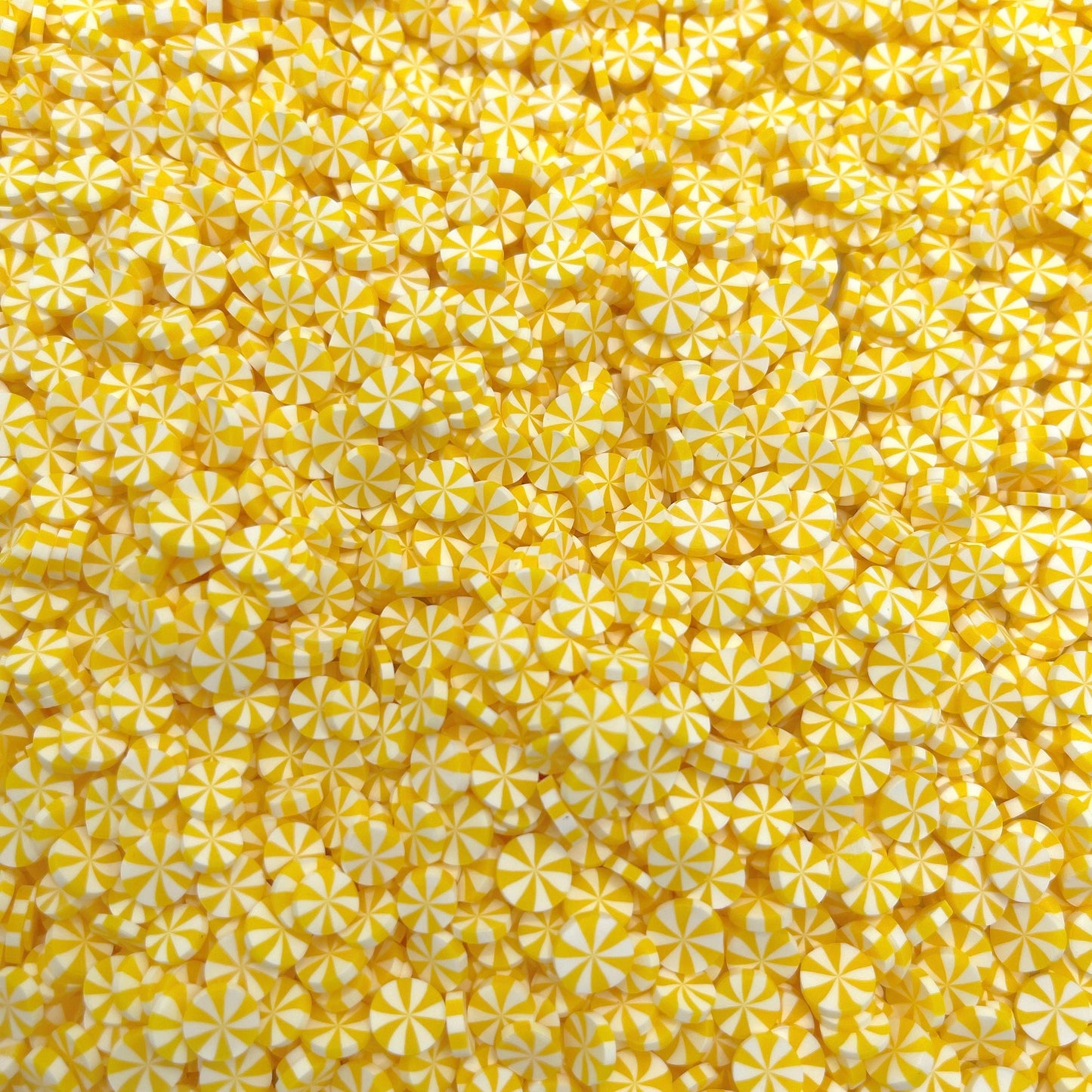 FAKE 5MM Yellow Peppermint Candy Polymer Clay Sprinkles (NOT EDIBLE) D18-26