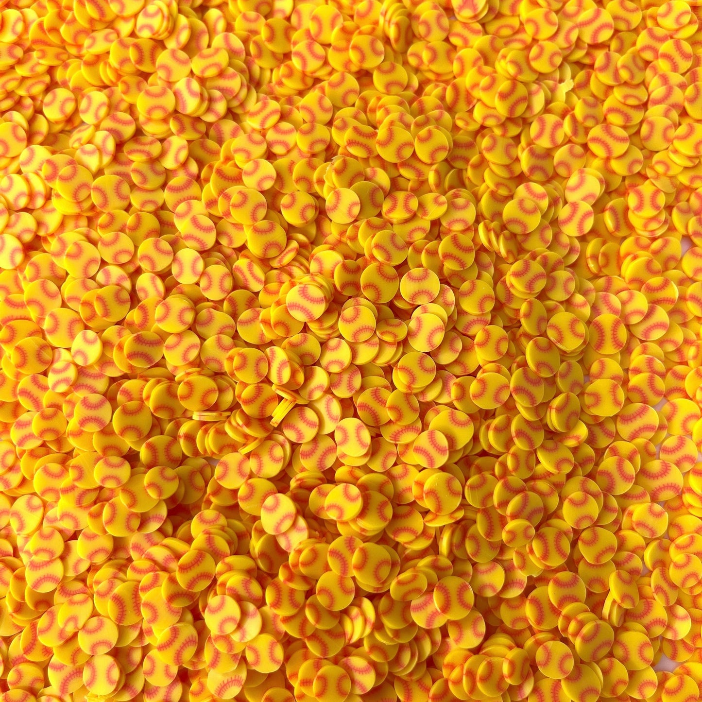 FAKE 5MM Yellow Softball Polymer Clay Sprinkle (NOT EDIBLE)  D47-20