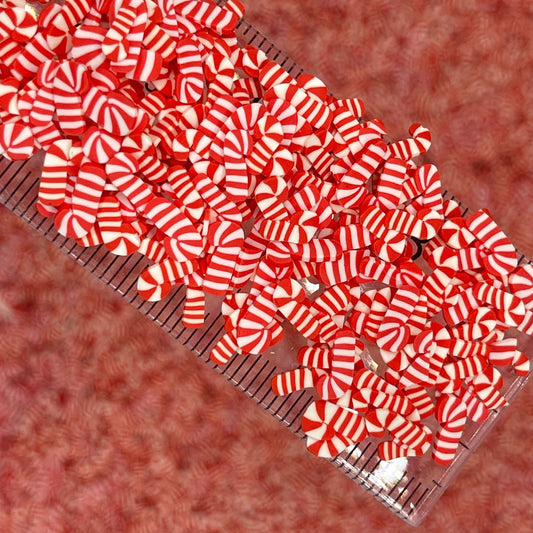 FAKE 5MM/10MM Candy Cane Polymer Clay Sprinkle (NOT EDIBLE)