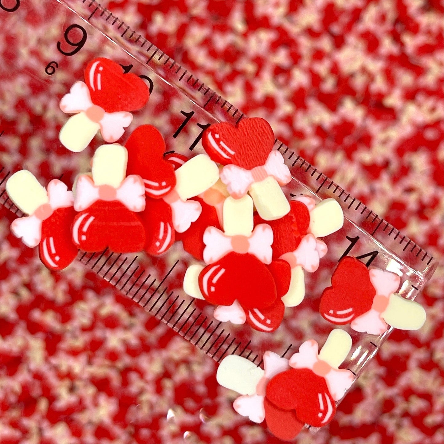 FAKE 5MM/10MM Heart Stick Polymer Clay Sprinkle (NOT EDIBLE) D36-26