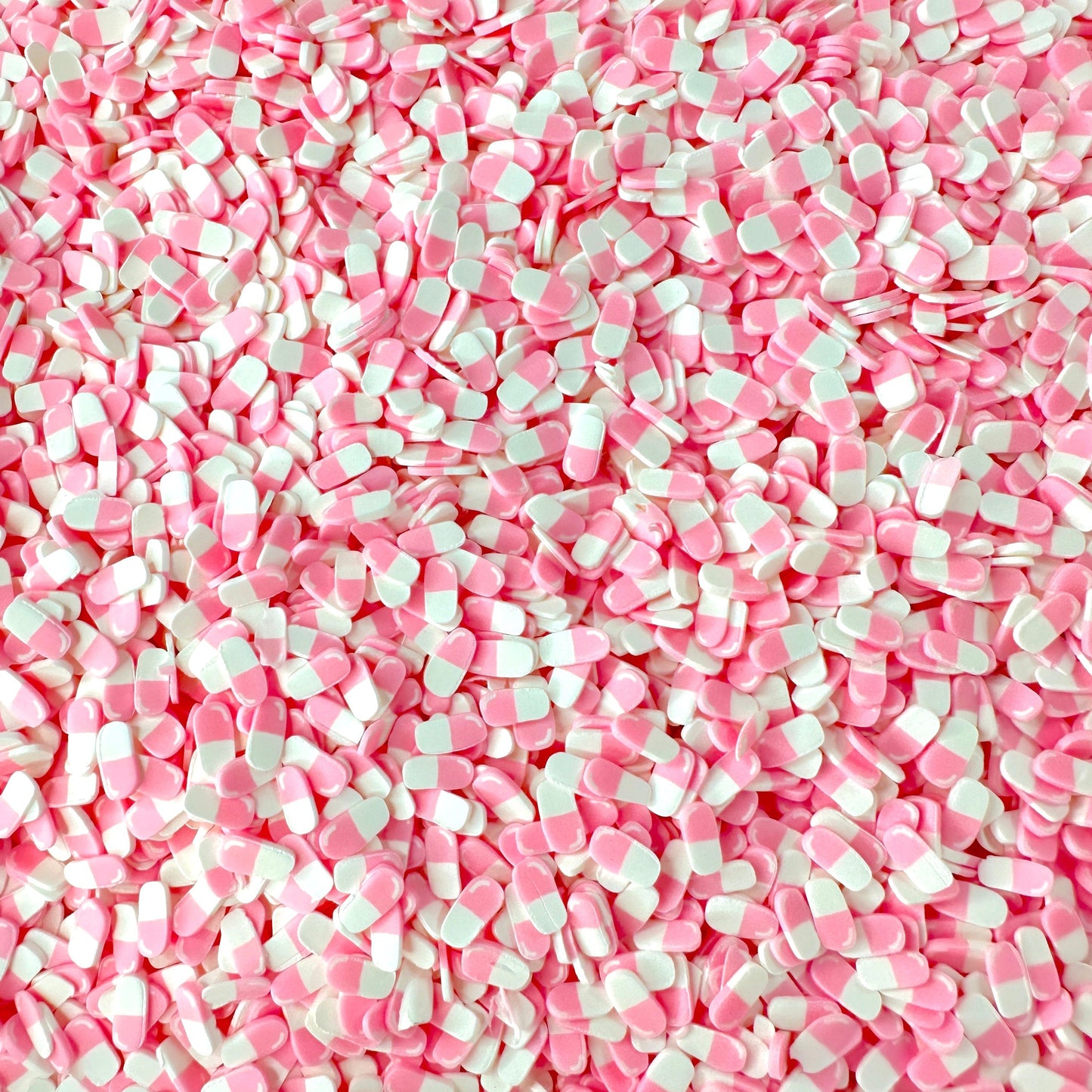 FAKE 5MM/10MM Pastel Pink Pill, Medical Polymer Clay Sprinkle (NOT EDIBLE)