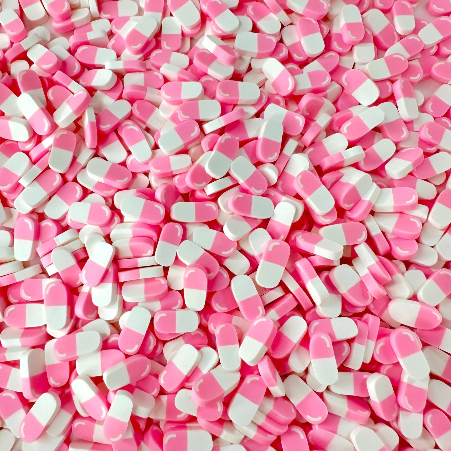 FAKE 5MM/10MM Pastel Pink Pill, Medical Polymer Clay Sprinkle (NOT EDIBLE)