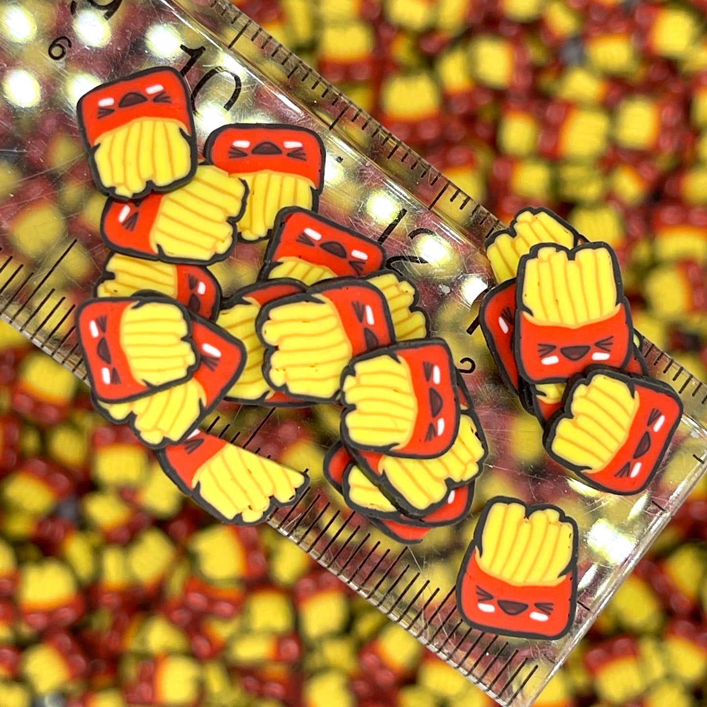 FAKE 5MM/10MM Red French Fry Polymer Clay Sprinkle (NOT EDIBLE)