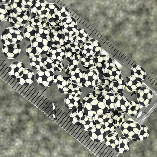 FAKE 5MM/10MM Soccer Football Polymer Clay Sprinkle (NOT EDIBLE) D6-19/28