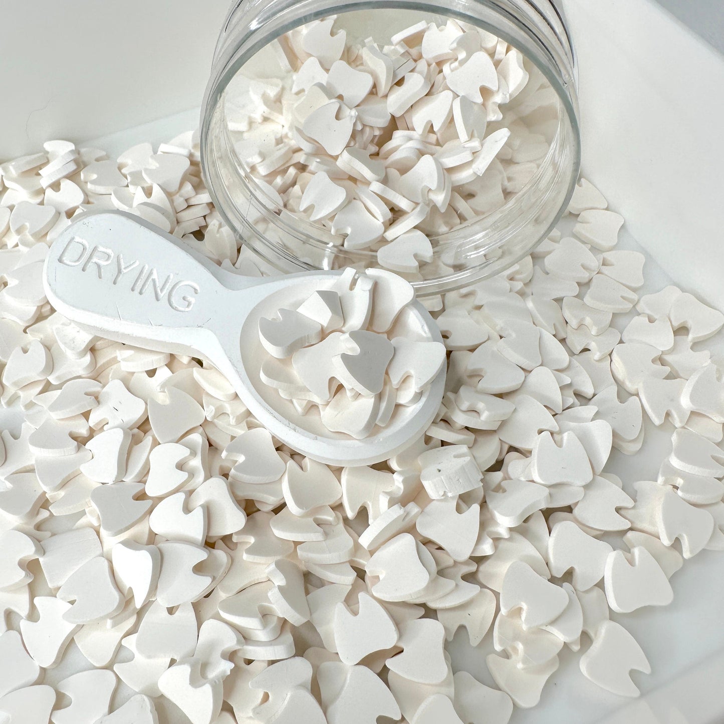 5MM/10MM White Tooth, Medical Polymer Clay Sprinkle (NOT EDIBLE) D2-26/27