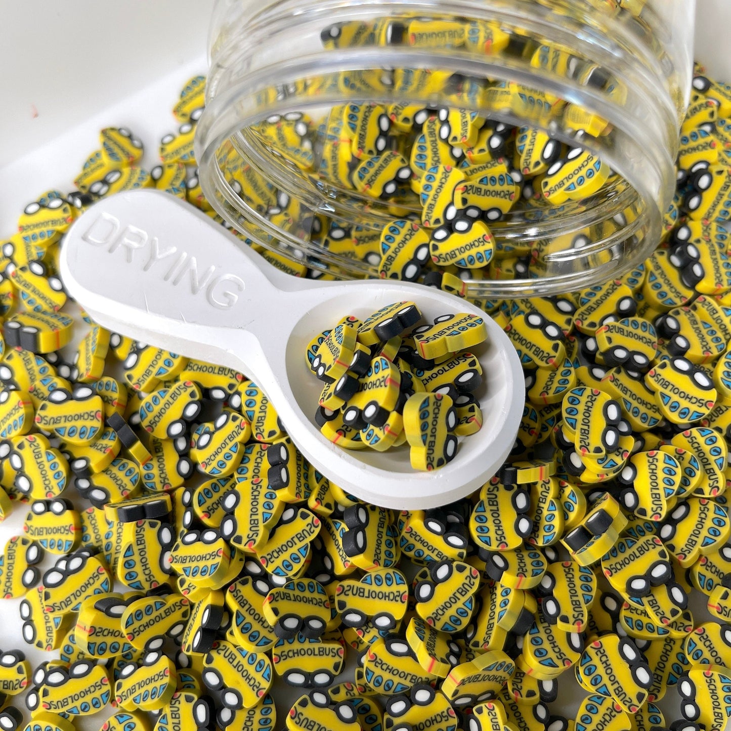 FAKE 5MM/10MM Yellow School Bus Polymer Clay Sprinkle (NOT EDIBLE) D39-14/15