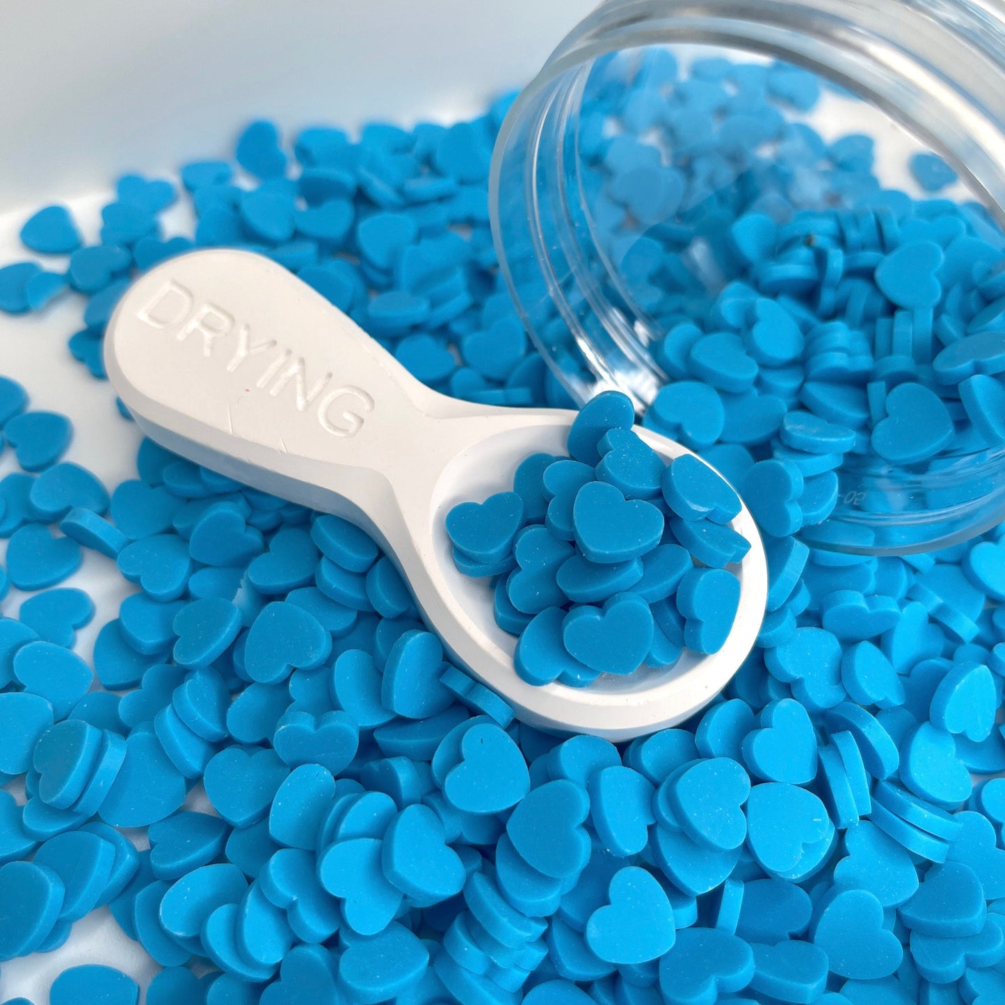 FAKE 8MM Blue Heart Polymer Clay Sprinkles (NOT EDIBLE) D30-23