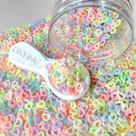 FAKE 8MM Glow-in-Dark Heart Cutout Polymer Clay Sprinkle Mix (NOT EDIBLE) D2-01