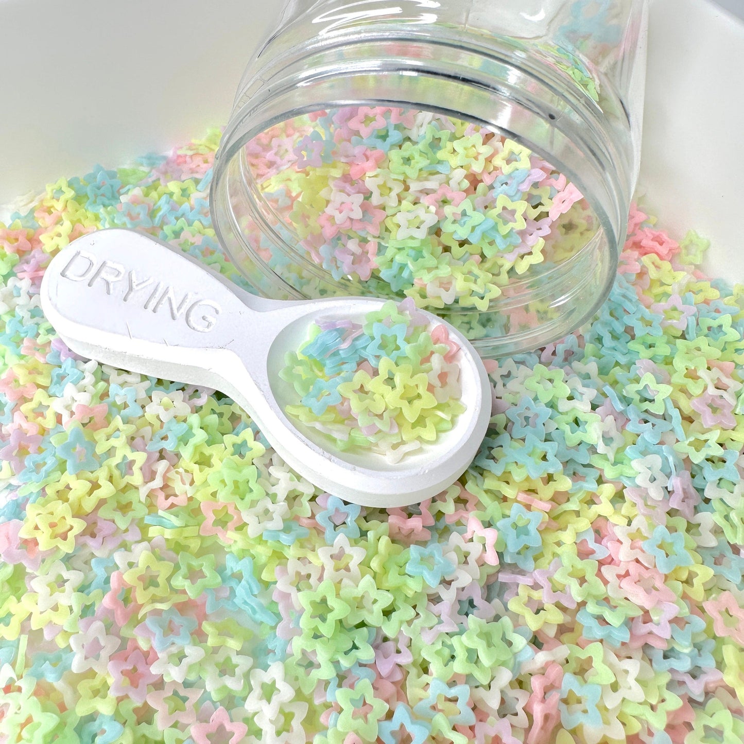 FAKE 8MM Glow-in-Dark Star Cutout Polymer Clay Sprinkle Mix (NOT EDIBLE)  D2-02